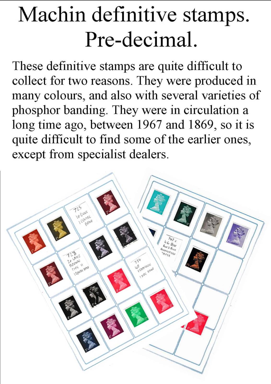 MACHIN  PRE DECIMAL DEFINITIVE STAMPS Llanidloes Philately